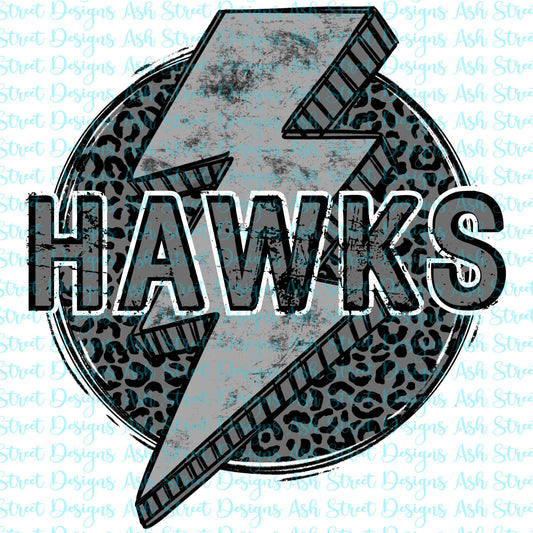 Hawks Grey Lightning Bolt