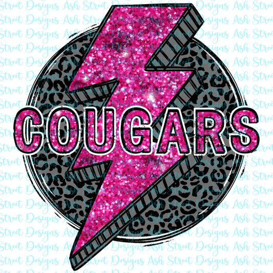 Cougars Pink Lightning Bolt