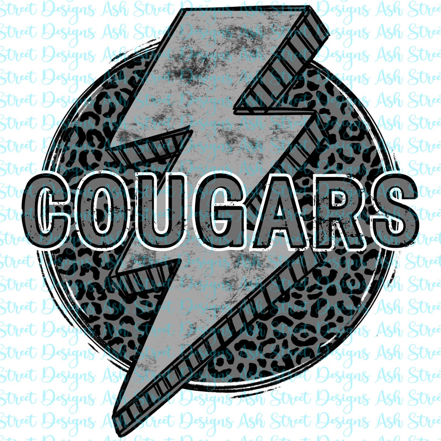 Cougars Grey Lightning Bolt