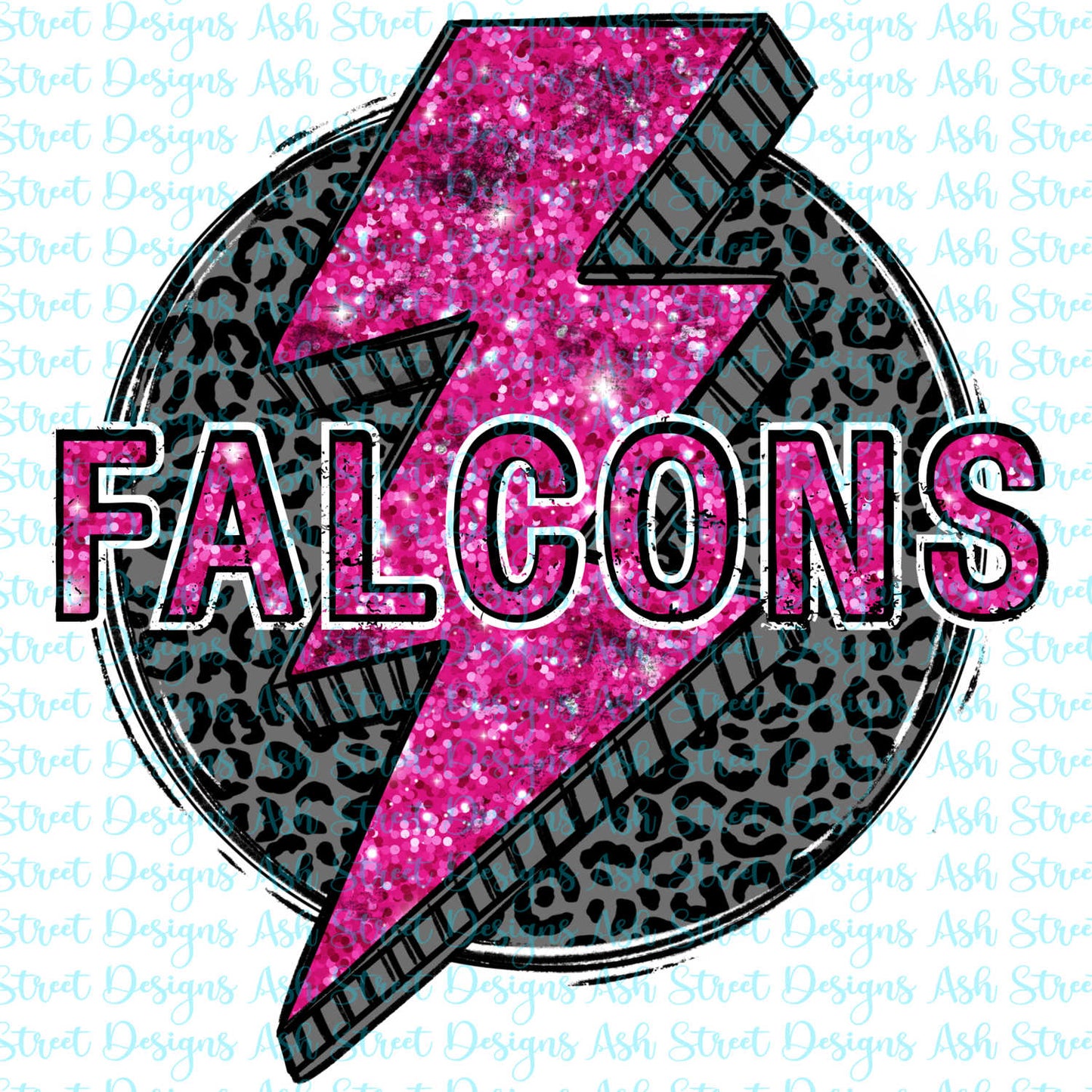 Falcons Pink Lightning Bolt