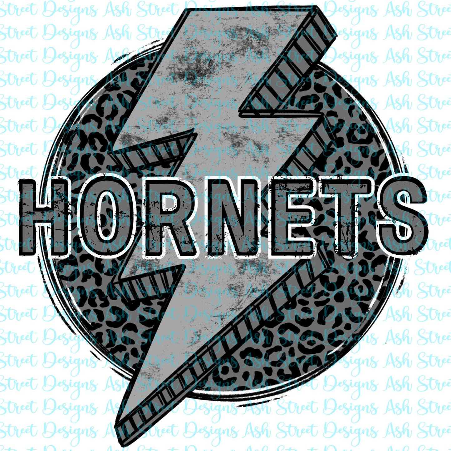 Hornets Grey Lightning Bolt