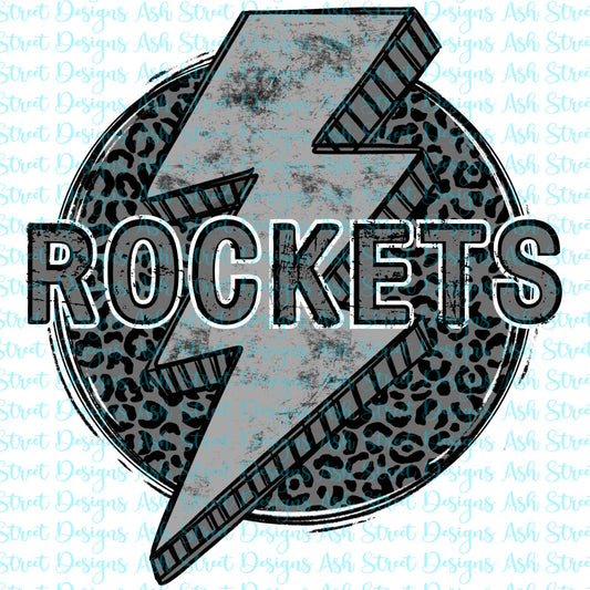 Rockets Grey Lightning Bolt