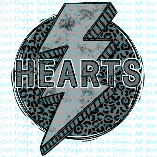 Hearts Grey Lightning Bolt