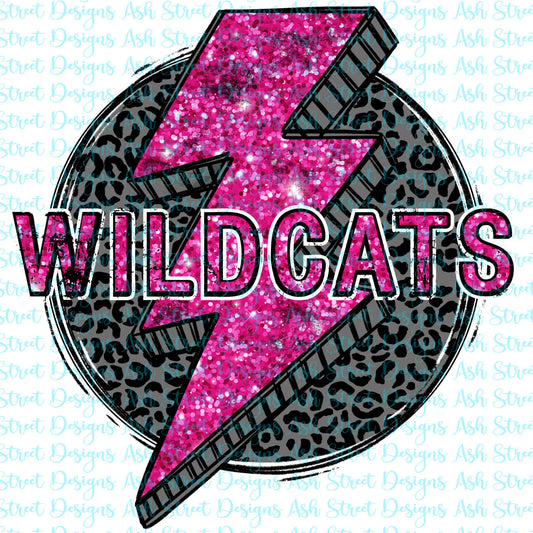 Wildcats Pink Lightening Bolt