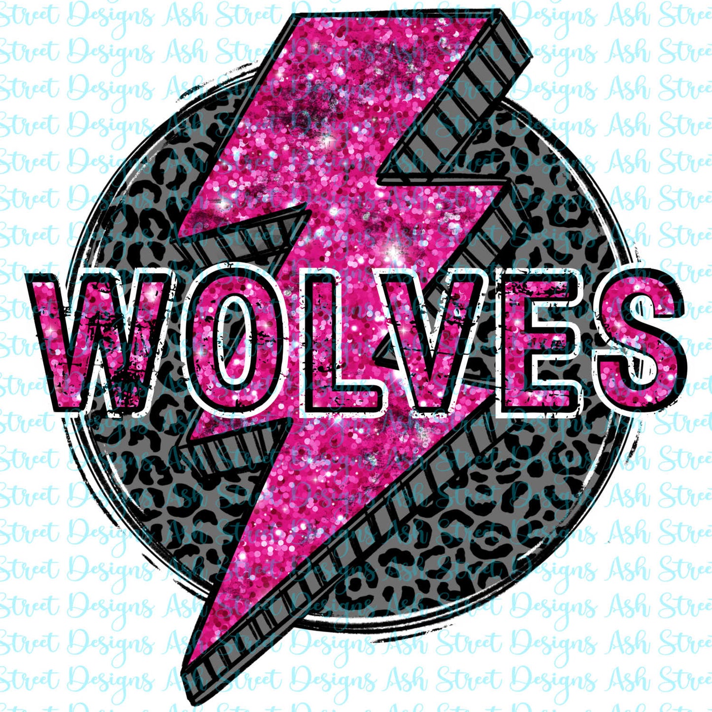 Wolves Pink Lightening Bolt